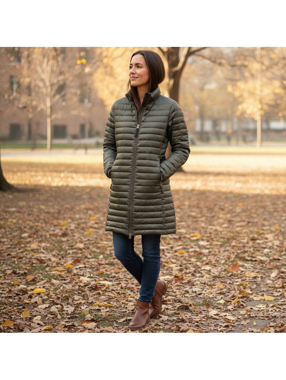 Eddie Bauer Women's Olive Green EB700 Down Puffer Coat